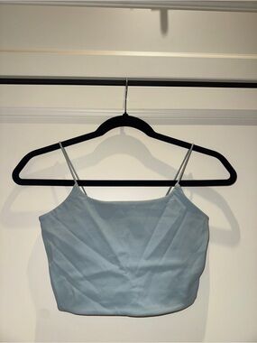 Garage Light Blue Spaghetti Strap Crop Top